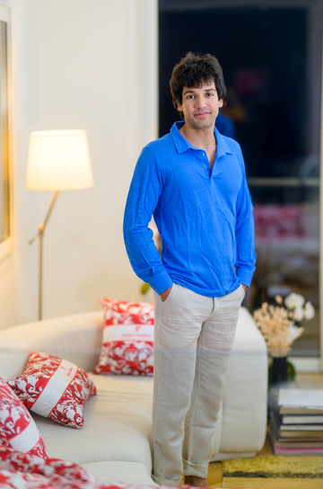 ROYAL BLUE LONG SLEEVE POLO SHIRT